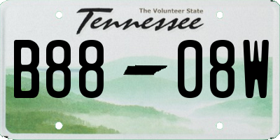 TN license plate B8808W