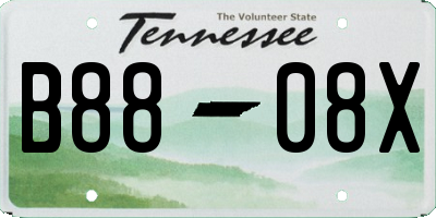 TN license plate B8808X