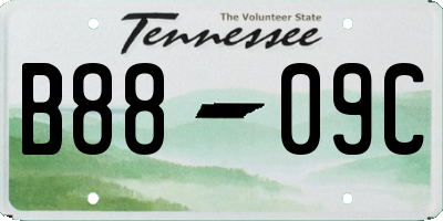 TN license plate B8809C