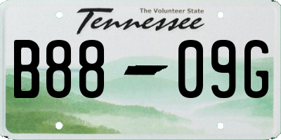 TN license plate B8809G