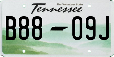 TN license plate B8809J