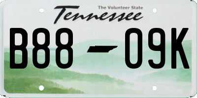 TN license plate B8809K