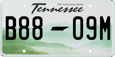 TN license plate B8809M