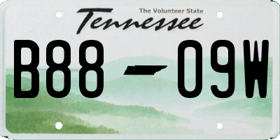 TN license plate B8809W