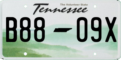 TN license plate B8809X