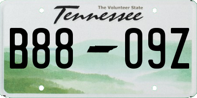 TN license plate B8809Z