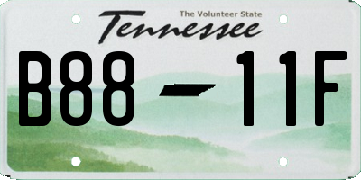 TN license plate B8811F