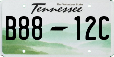 TN license plate B8812C