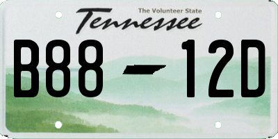 TN license plate B8812D