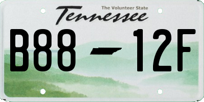 TN license plate B8812F