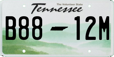 TN license plate B8812M