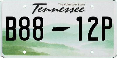 TN license plate B8812P