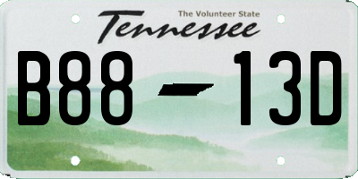 TN license plate B8813D