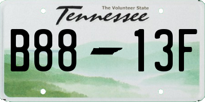 TN license plate B8813F
