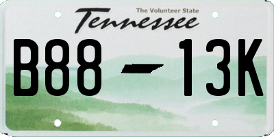 TN license plate B8813K