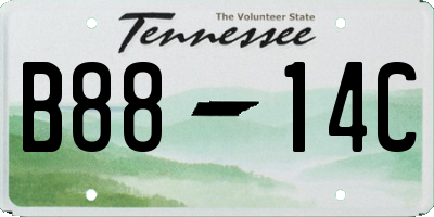 TN license plate B8814C