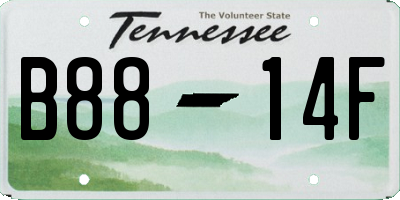 TN license plate B8814F