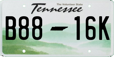 TN license plate B8816K