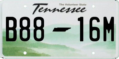 TN license plate B8816M