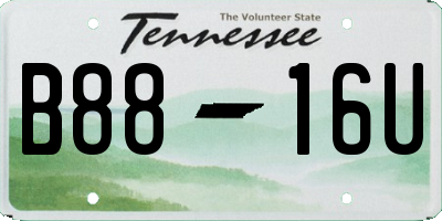 TN license plate B8816U