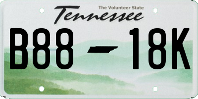 TN license plate B8818K
