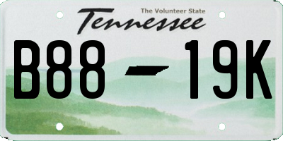TN license plate B8819K
