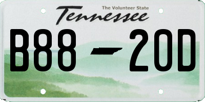 TN license plate B8820D