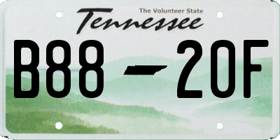 TN license plate B8820F