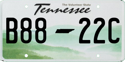 TN license plate B8822C