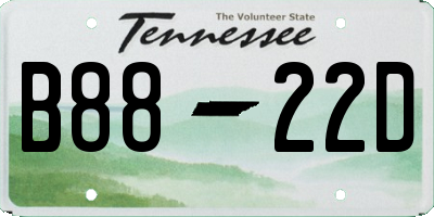 TN license plate B8822D