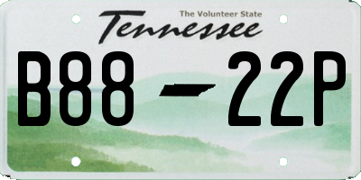 TN license plate B8822P