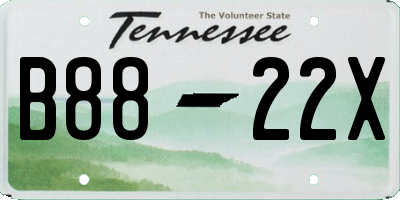 TN license plate B8822X