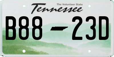 TN license plate B8823D