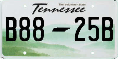 TN license plate B8825B