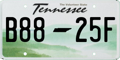TN license plate B8825F