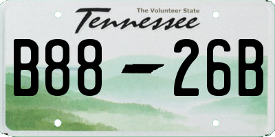 TN license plate B8826B