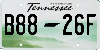 TN license plate B8826F