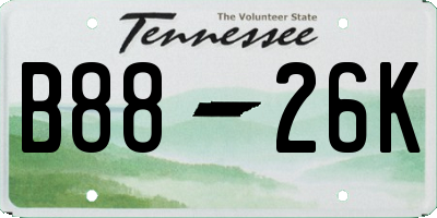TN license plate B8826K
