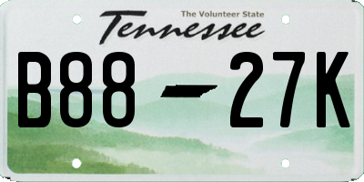 TN license plate B8827K