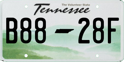 TN license plate B8828F