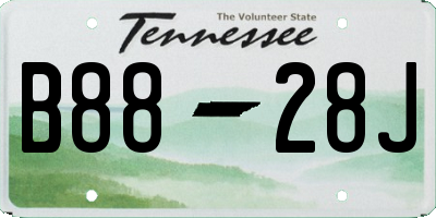 TN license plate B8828J