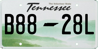 TN license plate B8828L