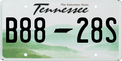 TN license plate B8828S