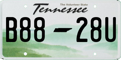 TN license plate B8828U
