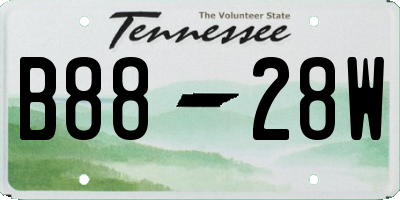 TN license plate B8828W