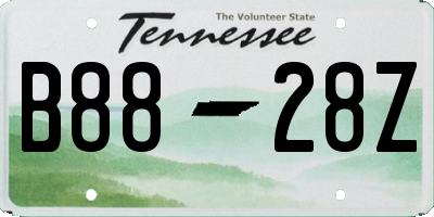 TN license plate B8828Z