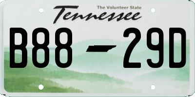 TN license plate B8829D