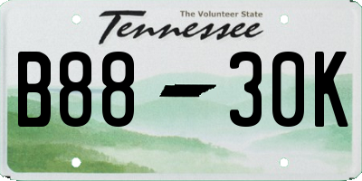 TN license plate B8830K