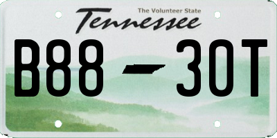 TN license plate B8830T