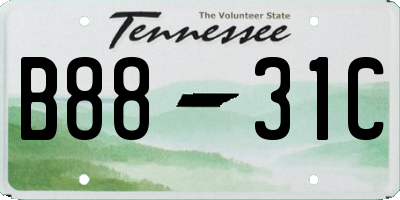 TN license plate B8831C